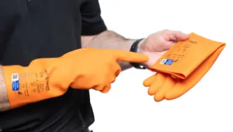 TOUCH-e glove markings and certificate